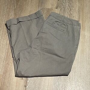 Caribbean Joe‎ Let Go Women's Pinstripe WIDE LEG Capri Cropped Pants Size 12 EUC